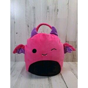 Squishmallows Plush Wakisha The Pink Devil Bat 16” Treat Pail Easter Basket Gift